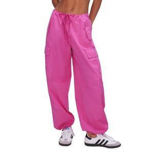 Good American Parachute Cargo Joggers Pink NEW NWT
